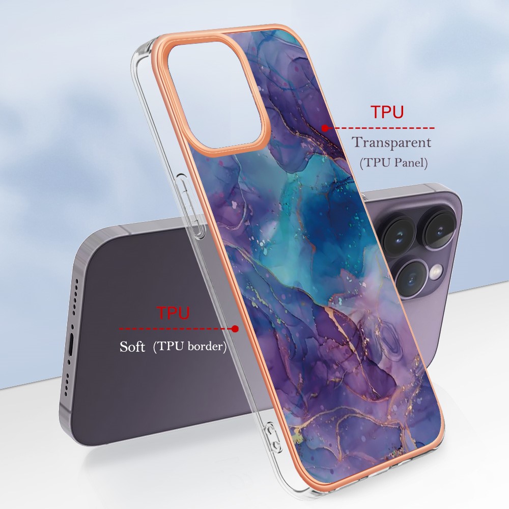  iPhone 16 Pro Skal TPU Marmor Lila