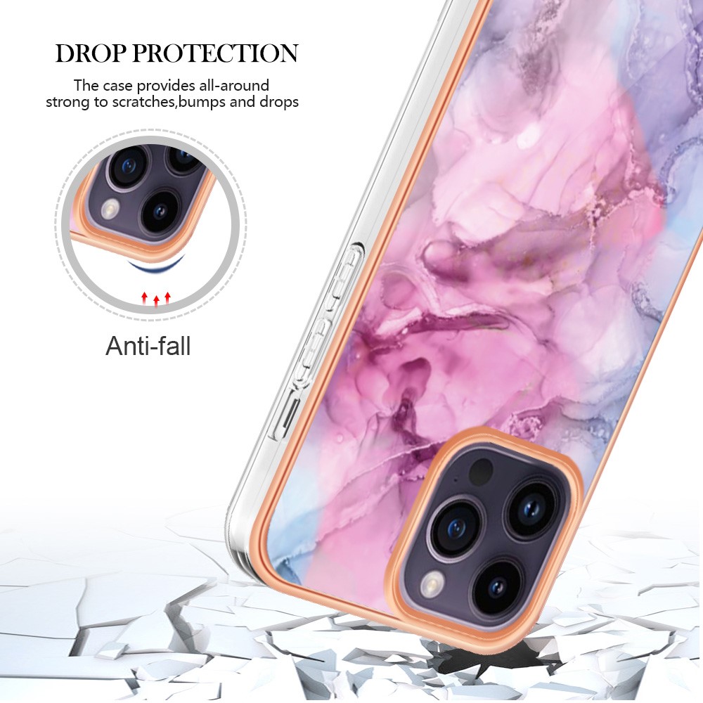  iPhone 16 Pro Max Skal TPU Marmor Rosa