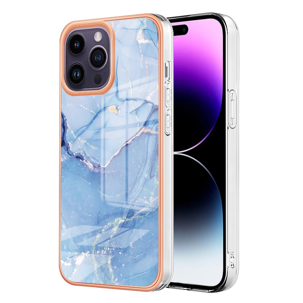  iPhone 16 Pro Max Skal TPU Marmor Blå