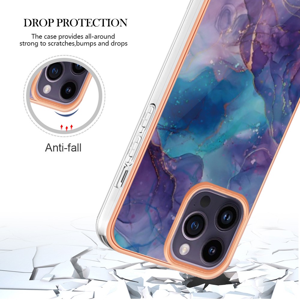  iPhone 16 Pro Max Skal TPU Marmor Lila