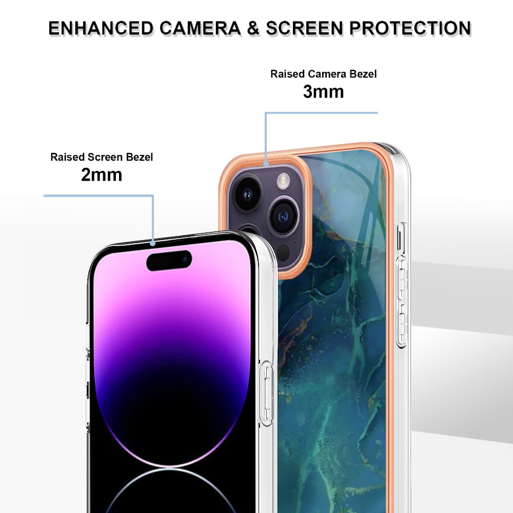  iPhone 16 Pro Max Skal TPU Marmor Grön