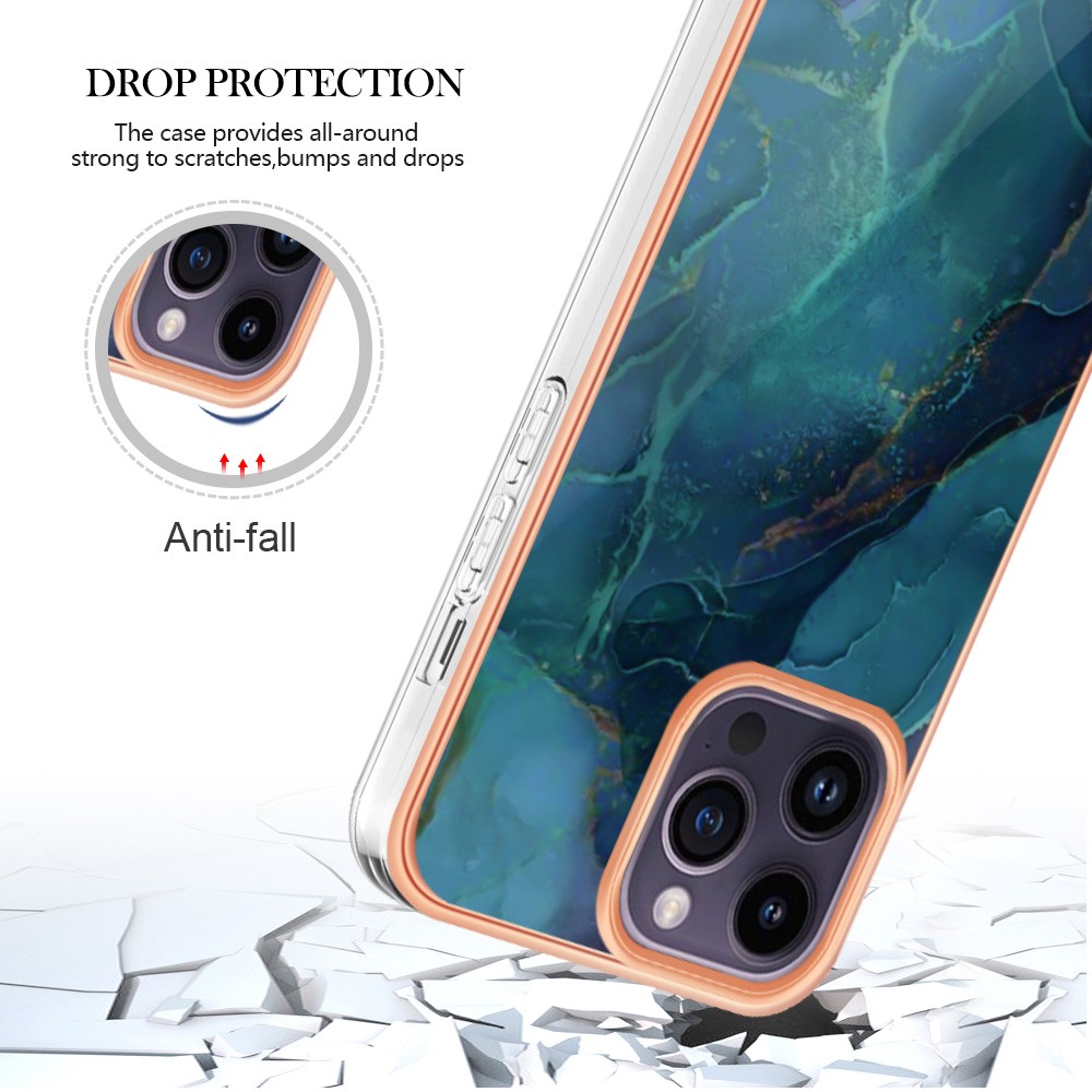  iPhone 16 Pro Max Skal TPU Marmor Grön
