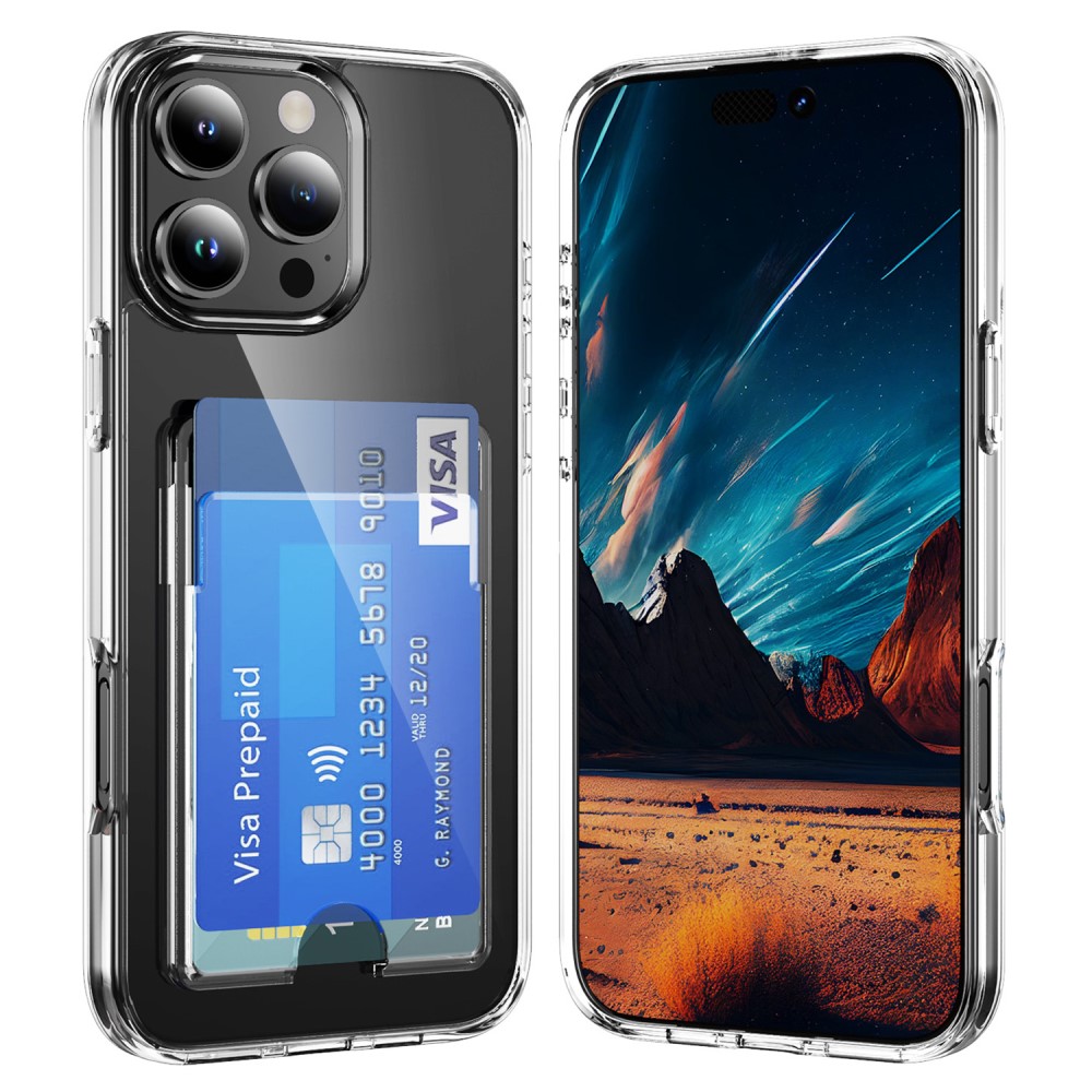  iPhone 16 Pro Max Skal Med Kortfack Transparent