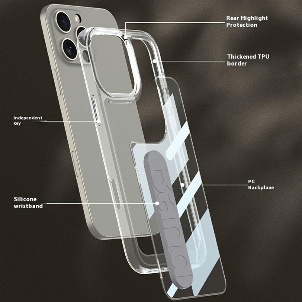 GKK GKK iPhone 16 Pro Skal Hand Strap Hybrid Svart