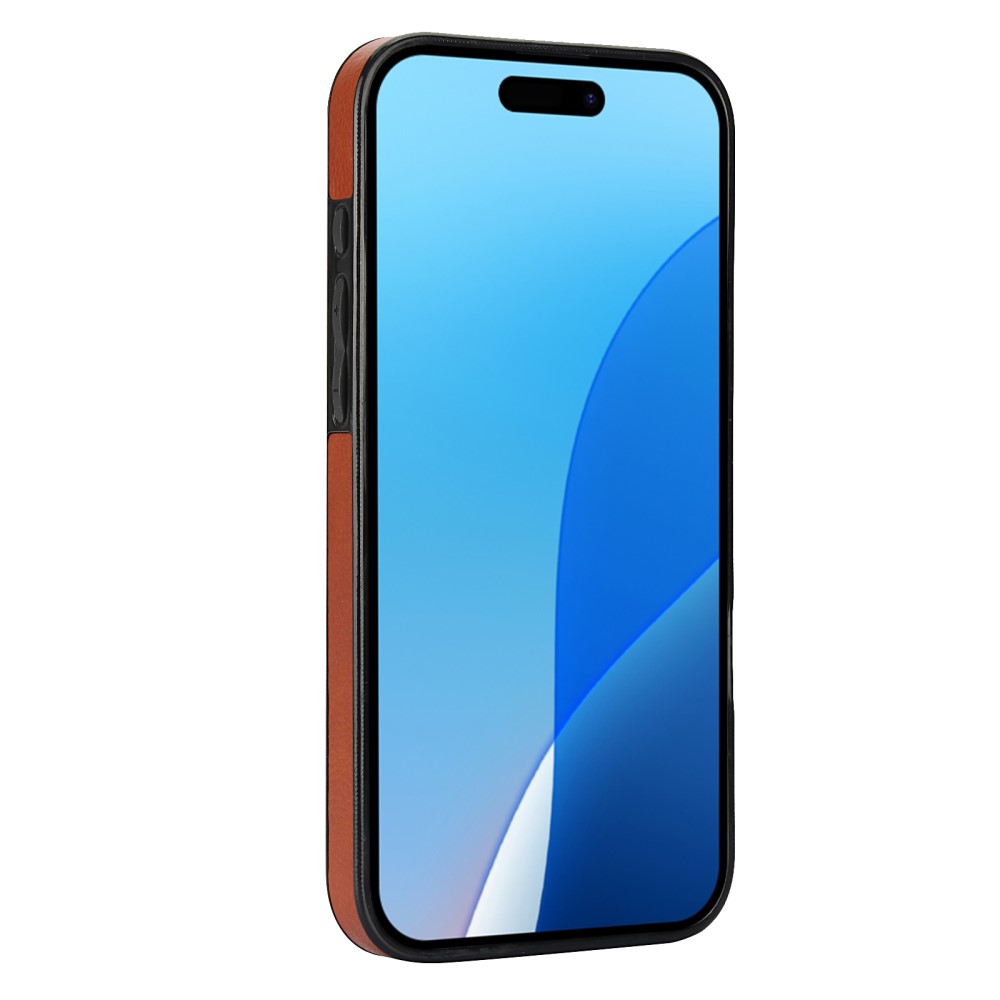  iPhone 16 Pro Skal Med Kortfack Läder Brun