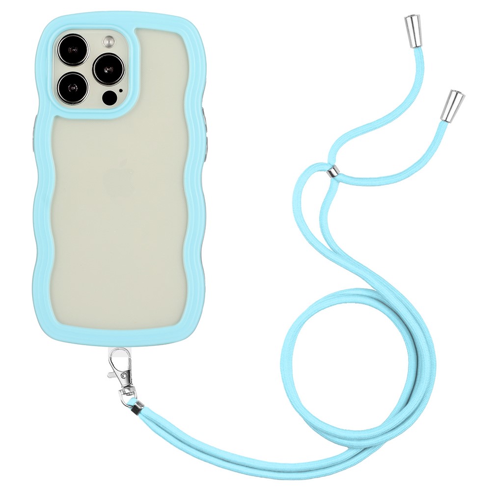  iPhone 16 Pro Max Skal Wavy Hybrid Mobilsnöre Blå