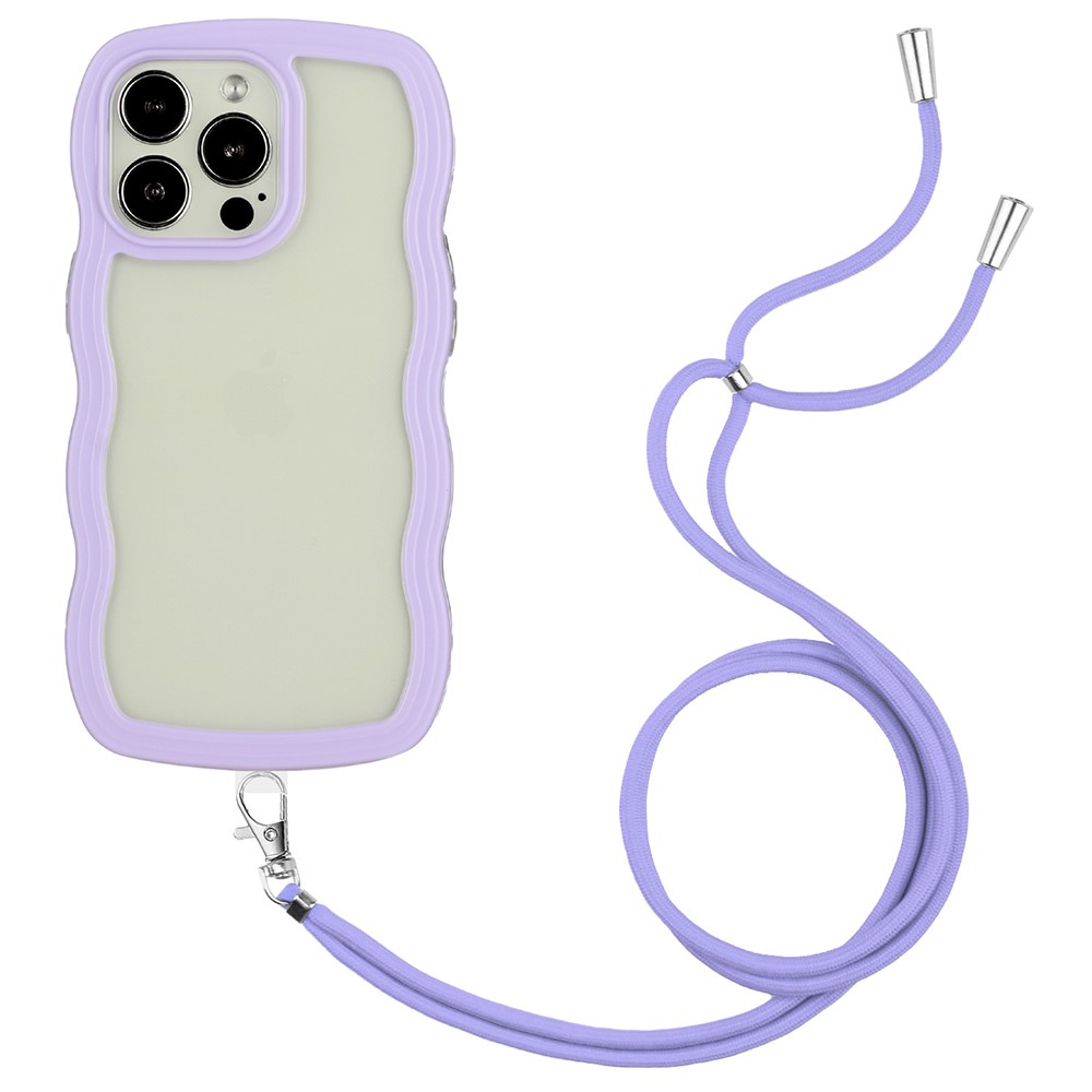  iPhone 16 Pro Max Skal Wavy Hybrid Mobilsnöre Lila