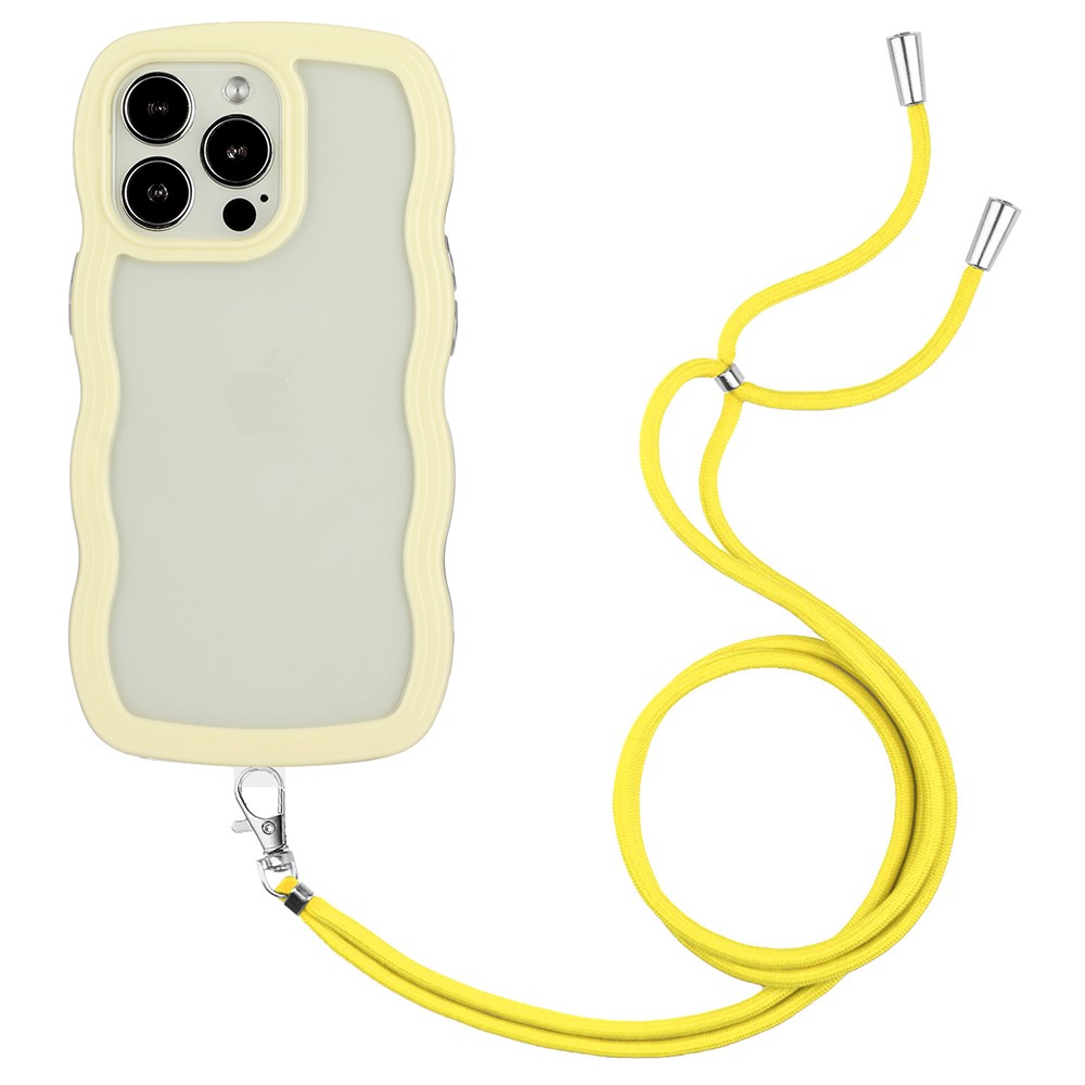 iPhone 16 Pro Max Skal Wavy Hybrid Mobilsnöre Gul