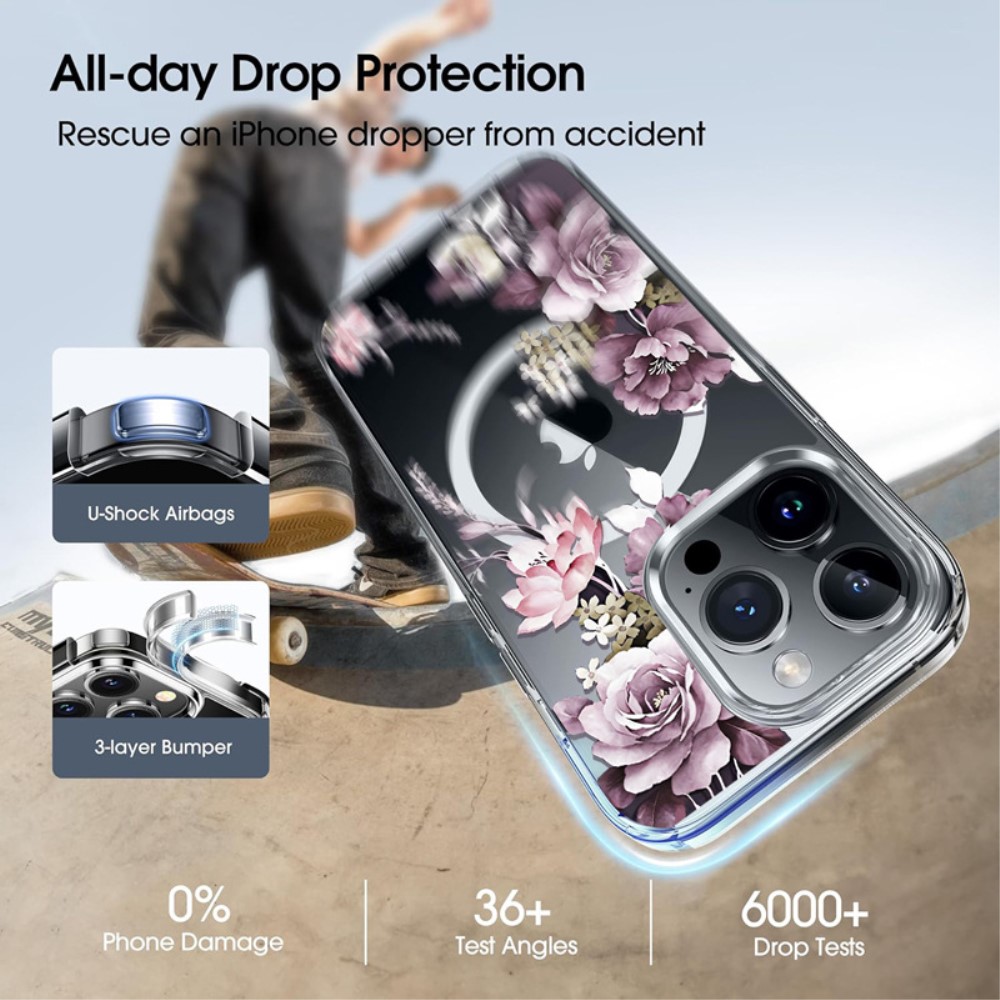  iPhone 16 Pro Skal MagSafe Blommor