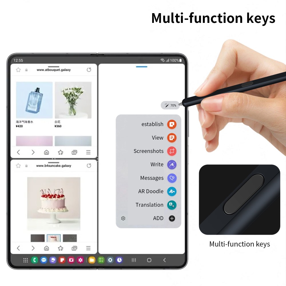  Samsung Galaxy Z Fold 6/5/4/3 Stylus Pen Svart
