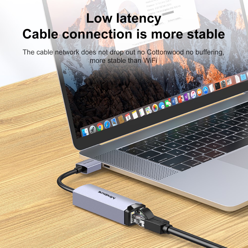 MINDPURE MINDPURE USB-A 3.0 - RJ45 Nätverksadapter Grå