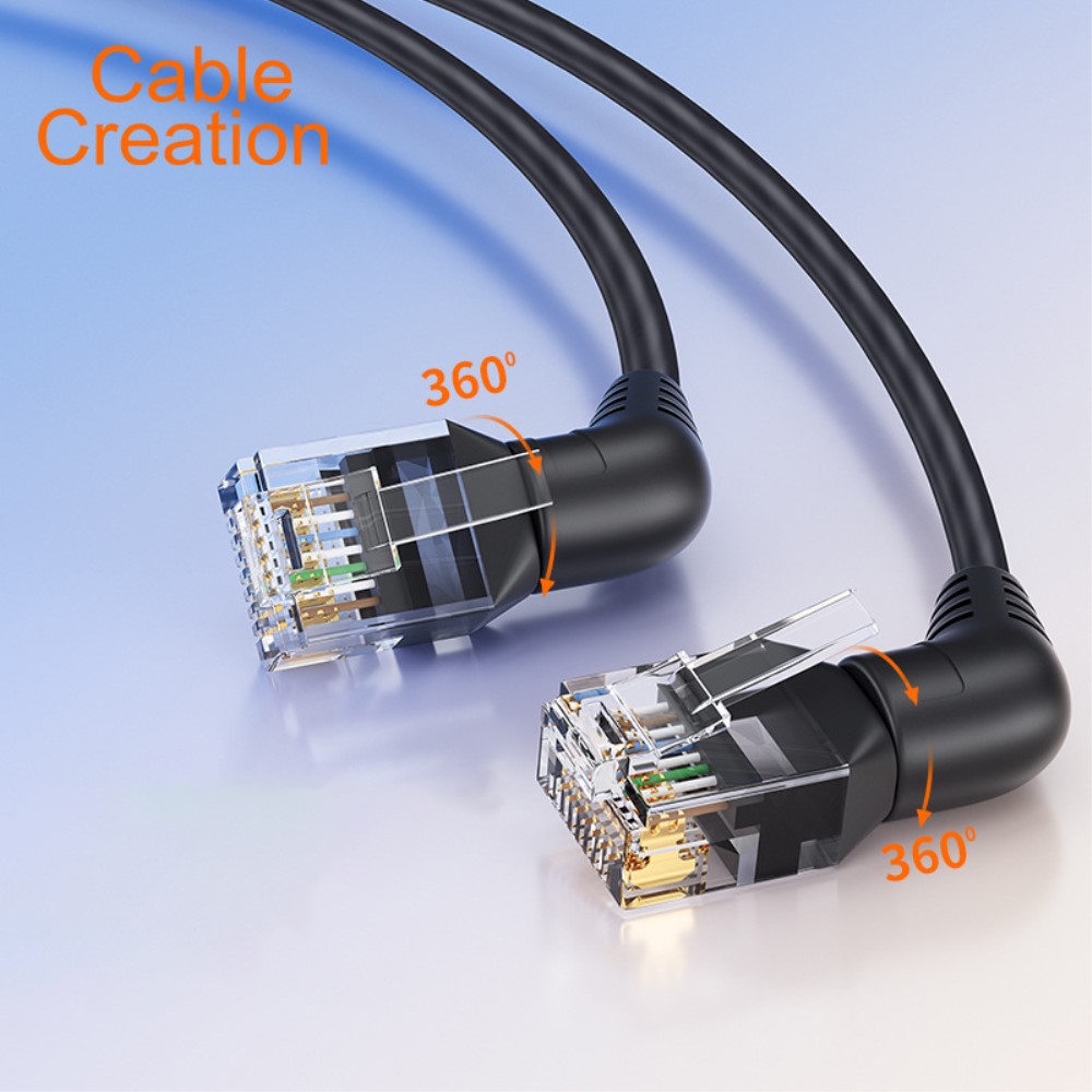 CableCreation CableCreation 1 m Cat6a RJ45 Nätverkskabel Svart