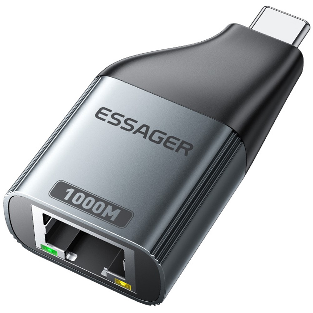 ESSAGER ESSAGER USB-C Hona Till RJ45 Adapter Grå