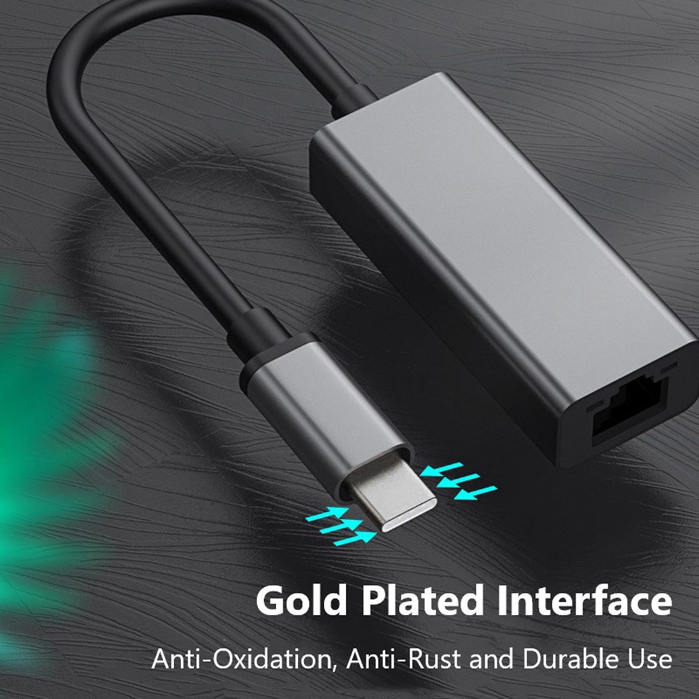  USB-C Till RJ45 Nätverksadapter Grå
