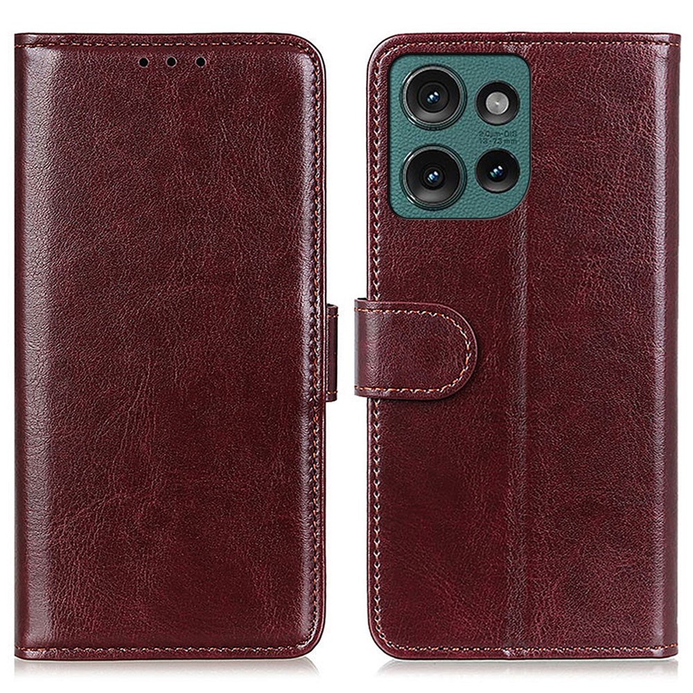  Motorola Edge 50 Neo Fodral Crazy Horse Läder Brun