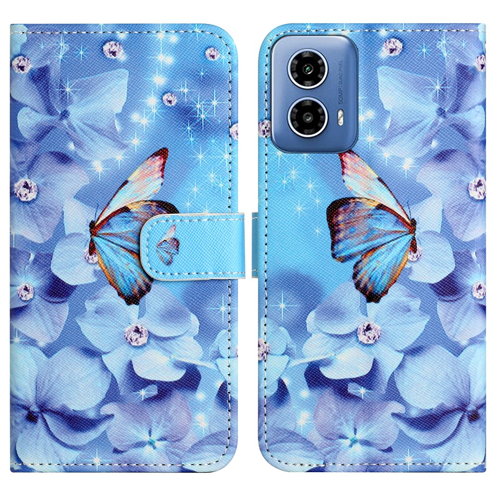  Motorola Moto G35 5G Fodral Med Tryck Fjäril / Blommor