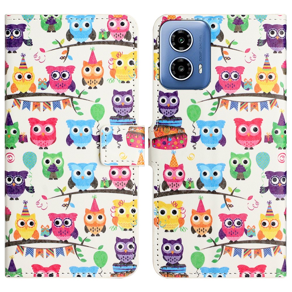  Motorola Moto G35 5G Fodral Med Tryck Ugglor