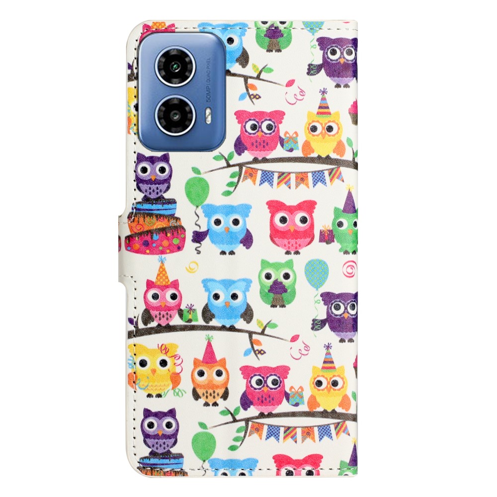  Motorola Moto G35 5G Fodral Med Tryck Ugglor