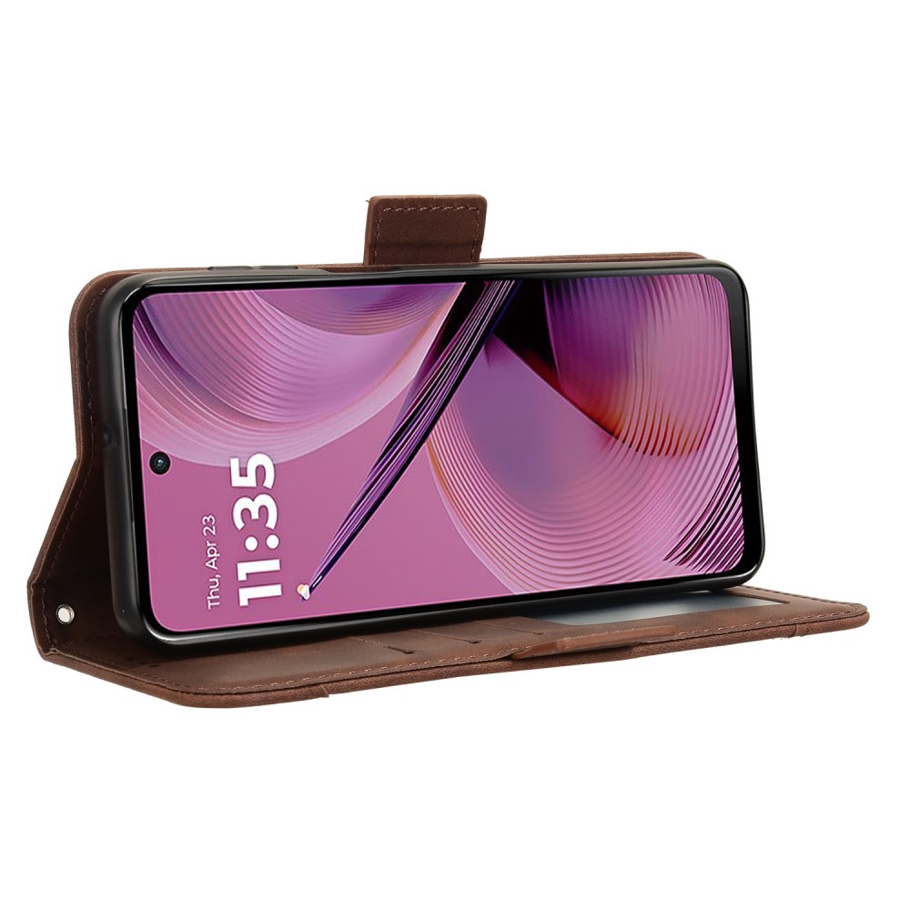  Motorola Moto G55 5G Fodral Med Avtagbart Kortfodral Brun