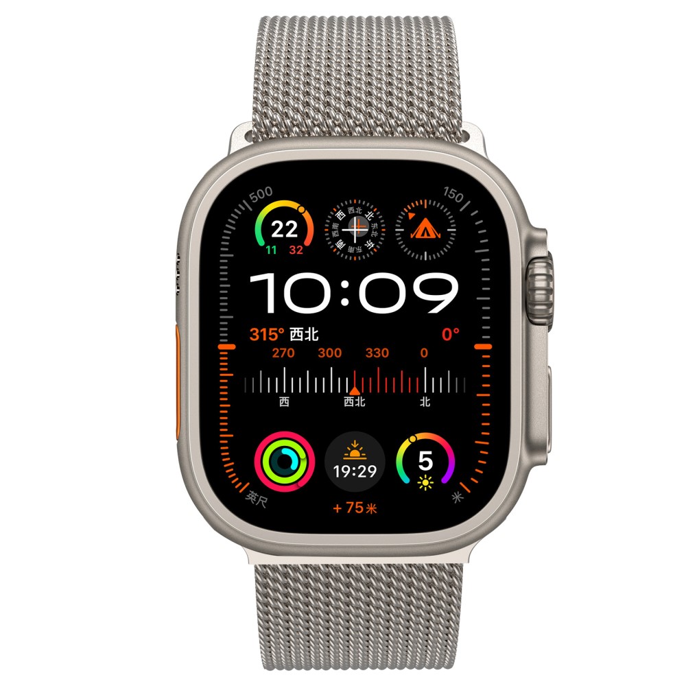  Apple Watch 38/40/41/42 mm Klockarmband Milanese Titanium