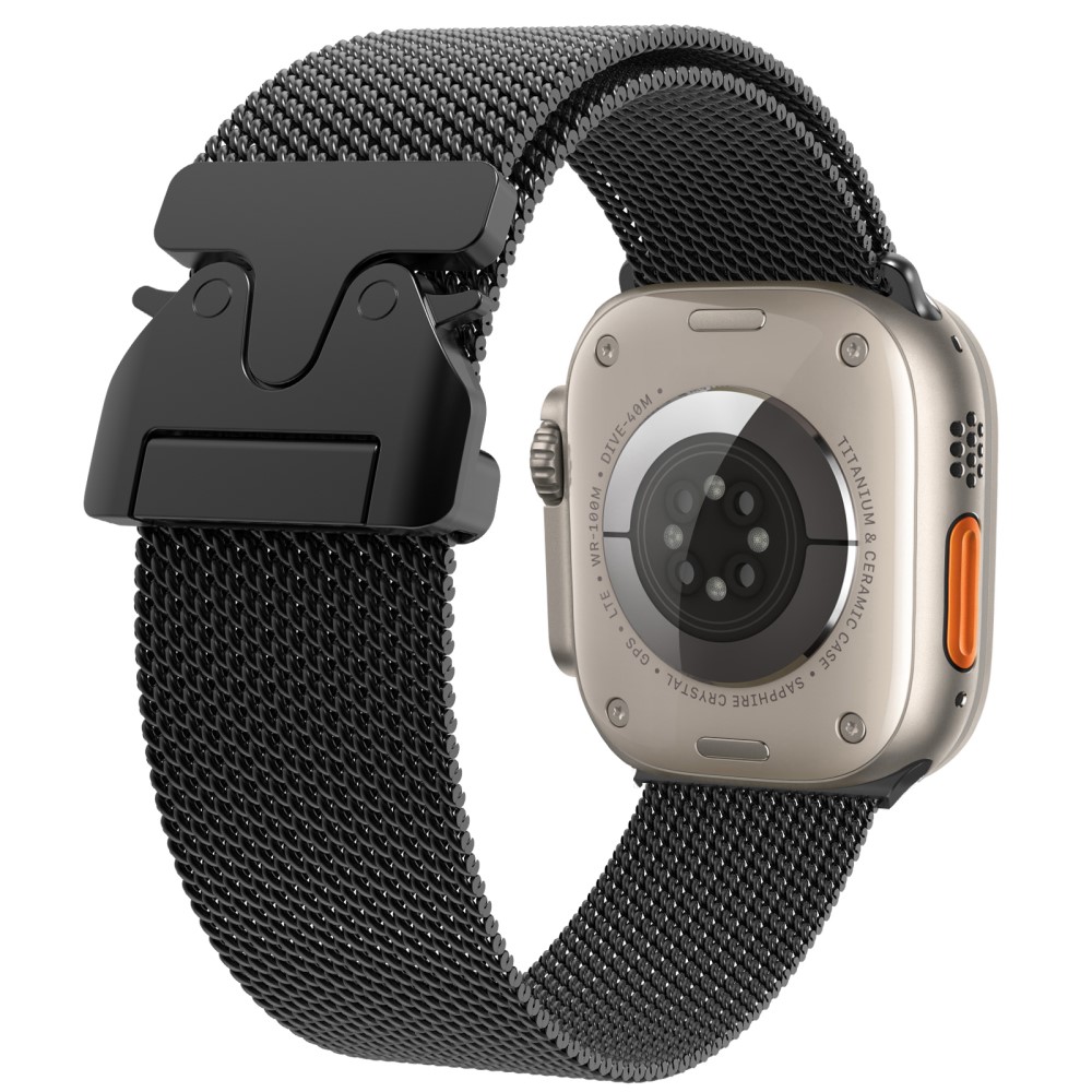  Apple Watch 42/44/45/46/49 mm Armband Milanese Svart