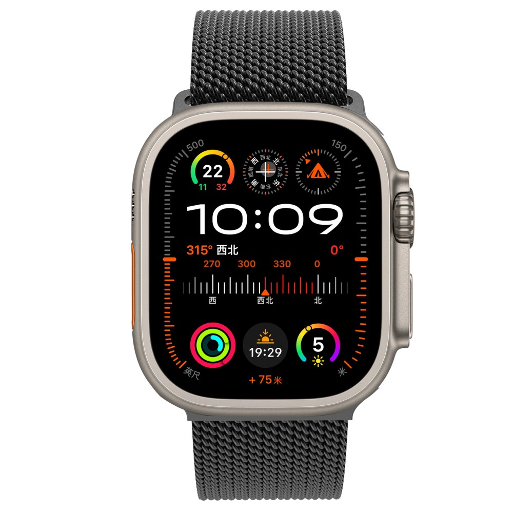 Apple Watch 42/44/45/46/49 mm Armband Milanese Svart