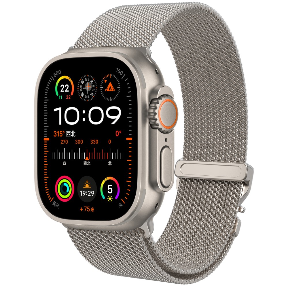  Apple Watch 42/44/45/46/49 mm Armband Milanese Titanium