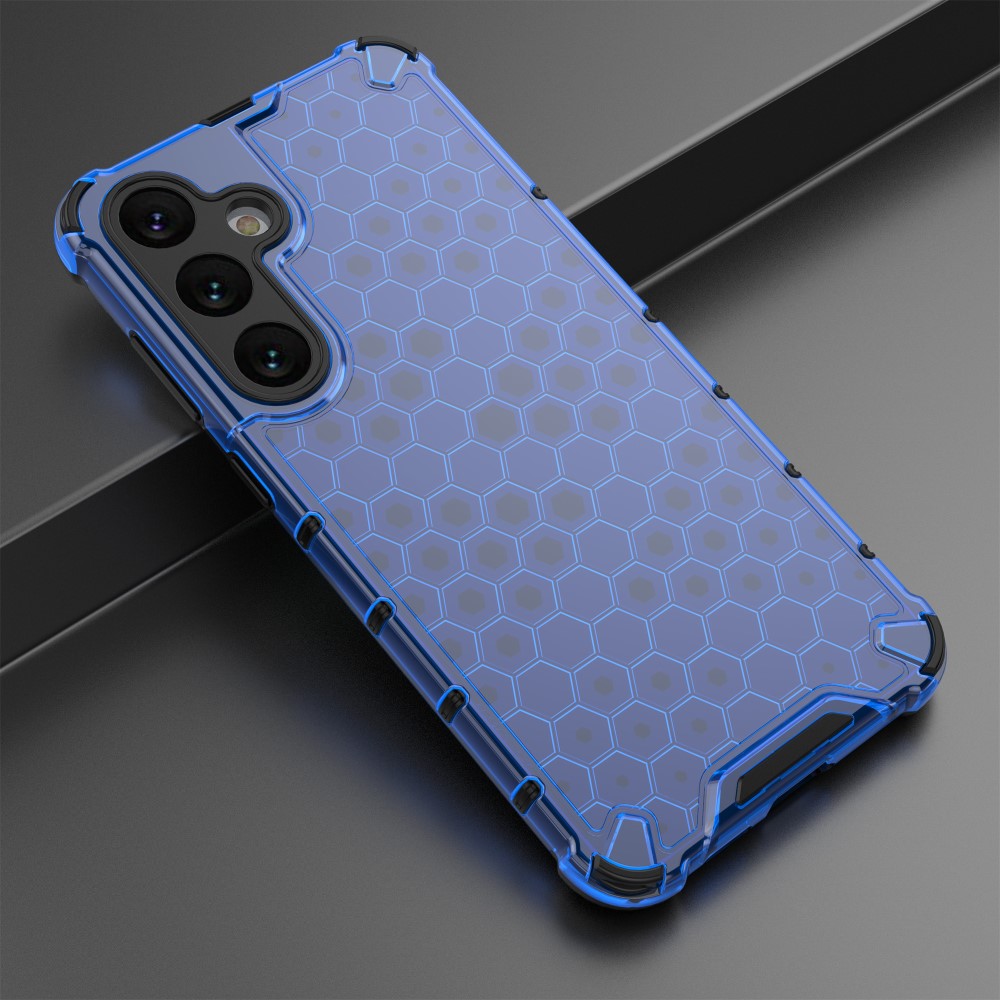  Samsung Galaxy S25 Skal Hybrid Honeycomb Blå