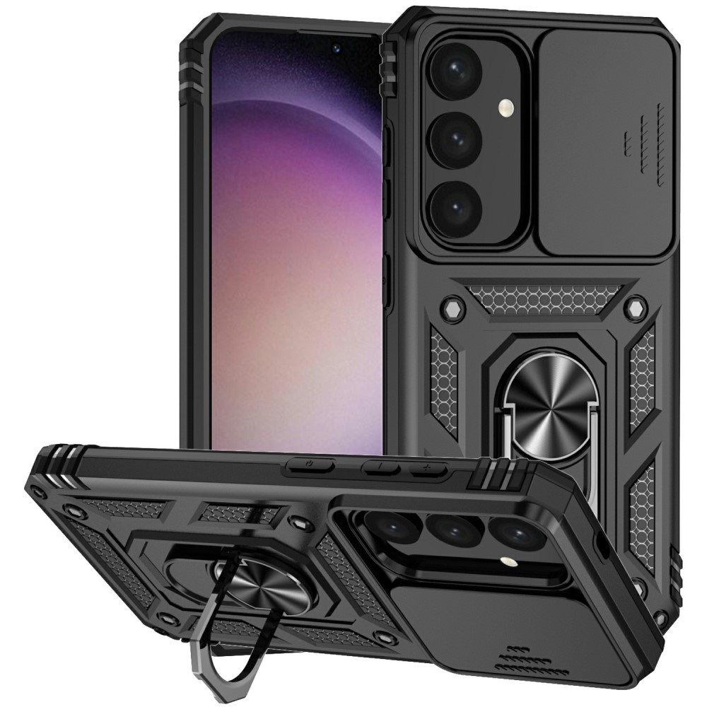  Samsung Galaxy S25 Skal Hybrid Ring CamShield Svart