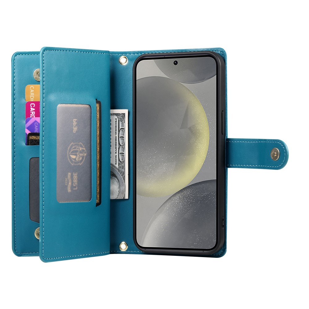  Samsung Galaxy S25 Fodral Multifunktionell Läder Blå