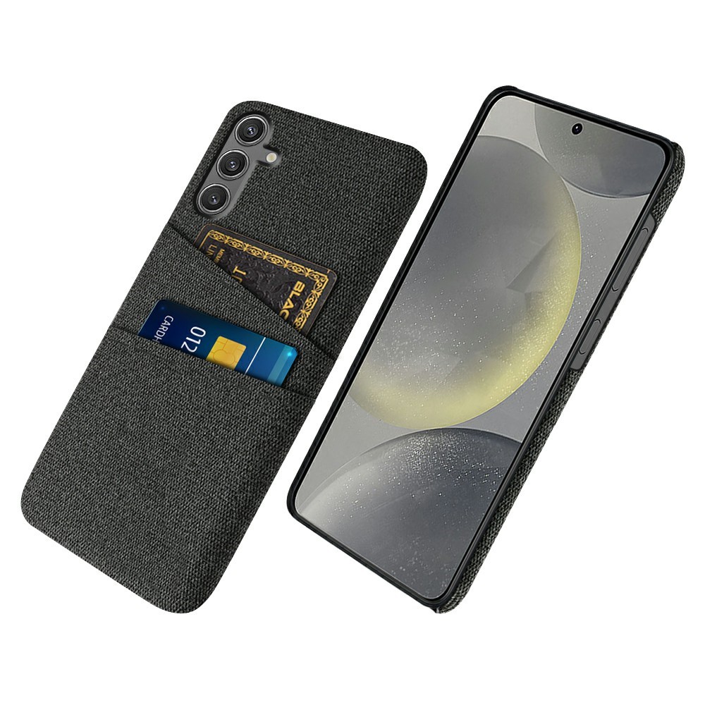  Samsung Galaxy S25 Skal Med Kortfack Tygbelagt Svart