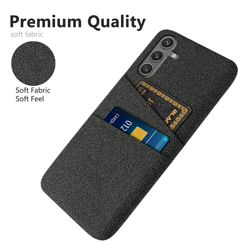  Samsung Galaxy S25 Skal Med Kortfack Tygbelagt Svart