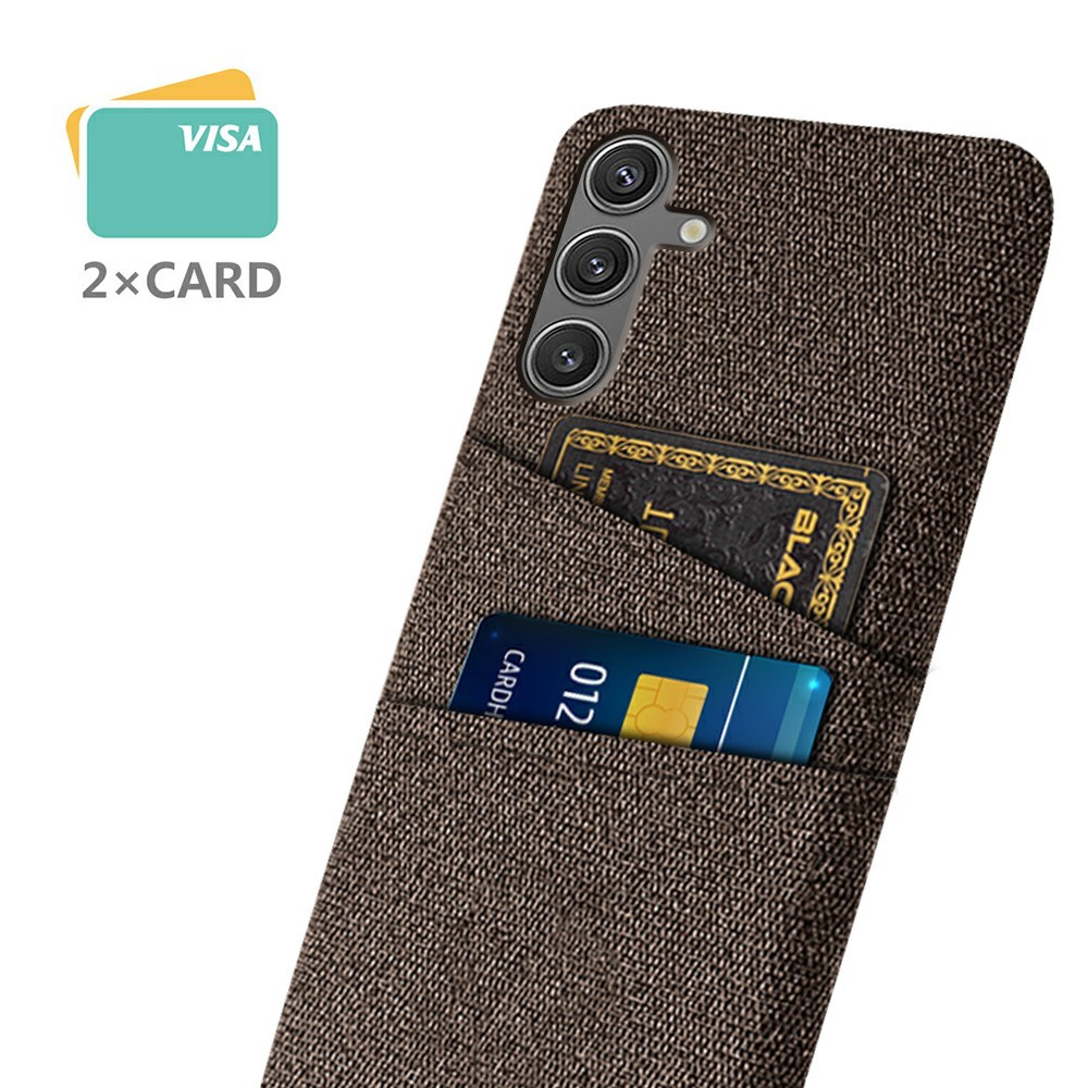  Samsung Galaxy S25 Skal Med Kortfack Tygbelagt Brun
