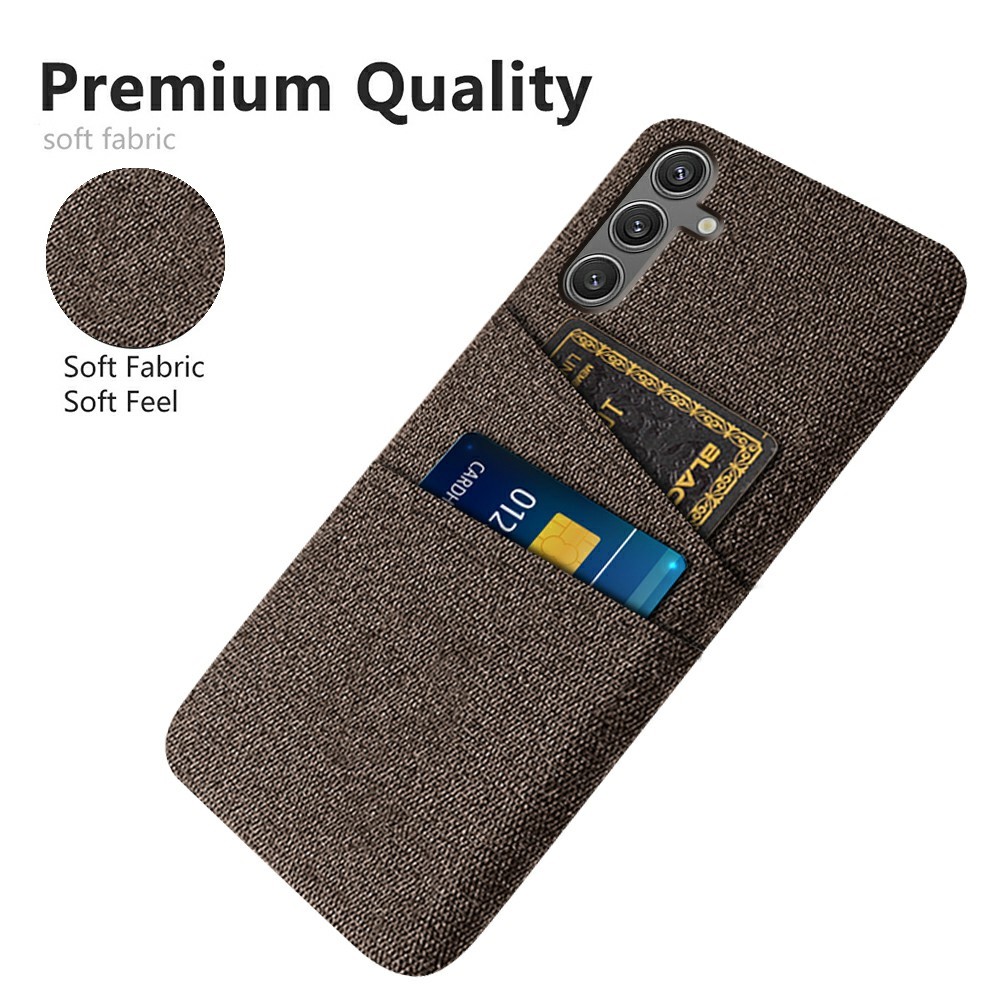  Samsung Galaxy S25 Skal Med Kortfack Tygbelagt Brun