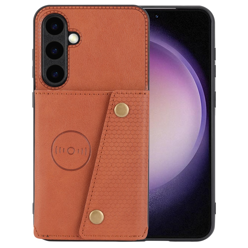  Samsung Galaxy S25 Skal Läder Med 2 Kortfack Och Magnet