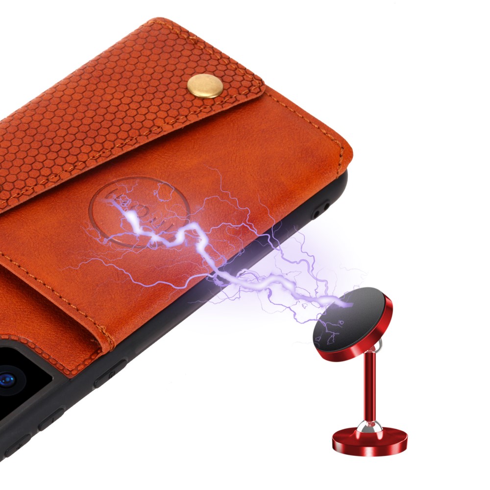  Samsung Galaxy S25 Skal Läder Med 2 Kortfack Och Magnet