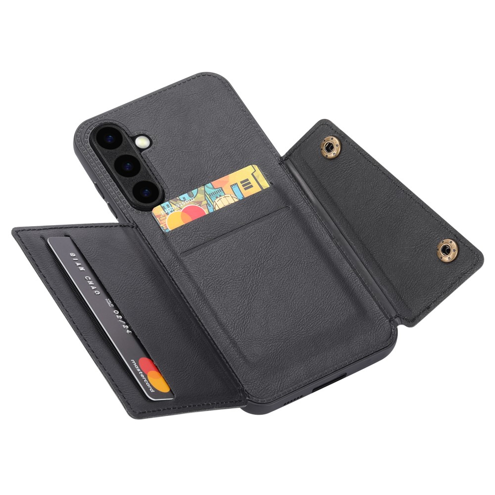  Samsung Galaxy S25 Skal Läder Med Kortfack Och Magnet