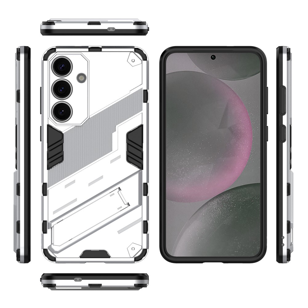  Samsung Galaxy S25 Skal Kickstand Hybrid Armor Vit