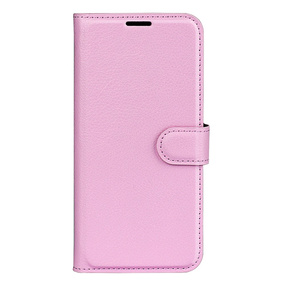  Samsung Galaxy S25 Fodral Litchi Läder Ljus Rosa