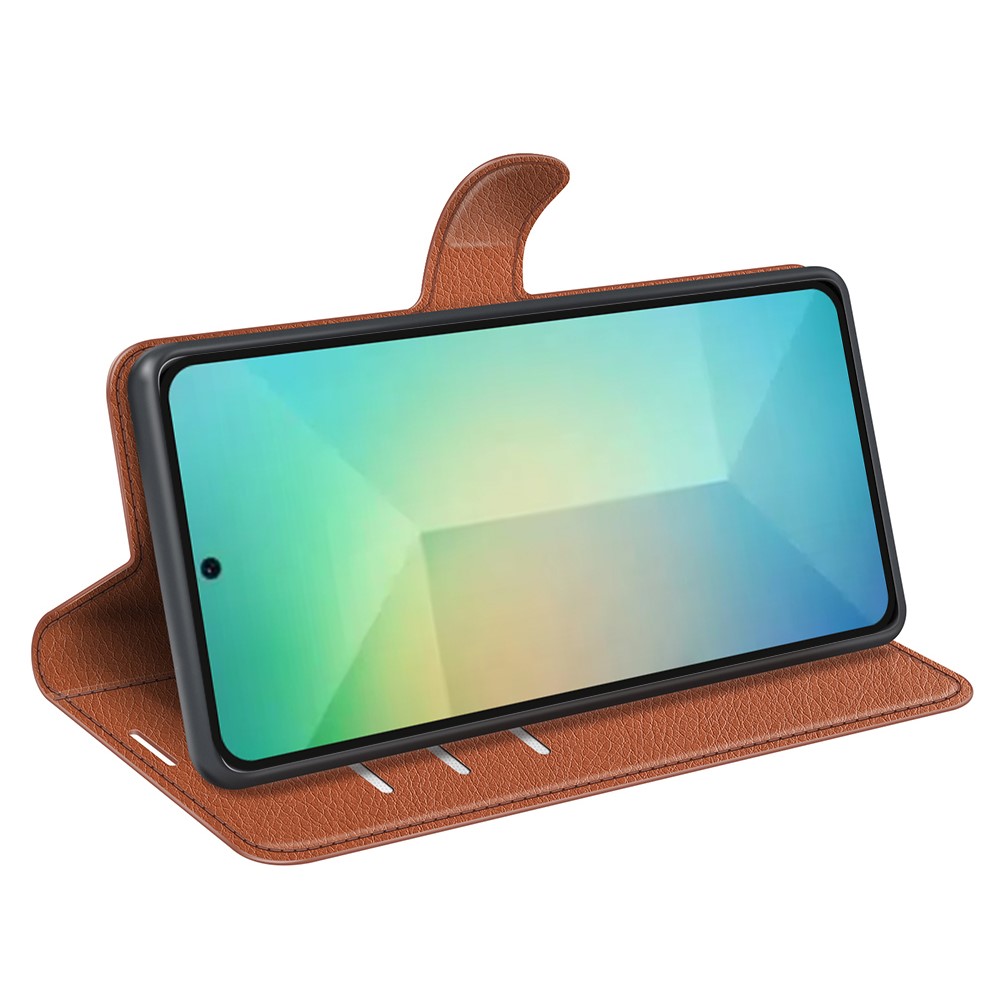  Samsung Galaxy S25 Fodral Litchi Läder Brun