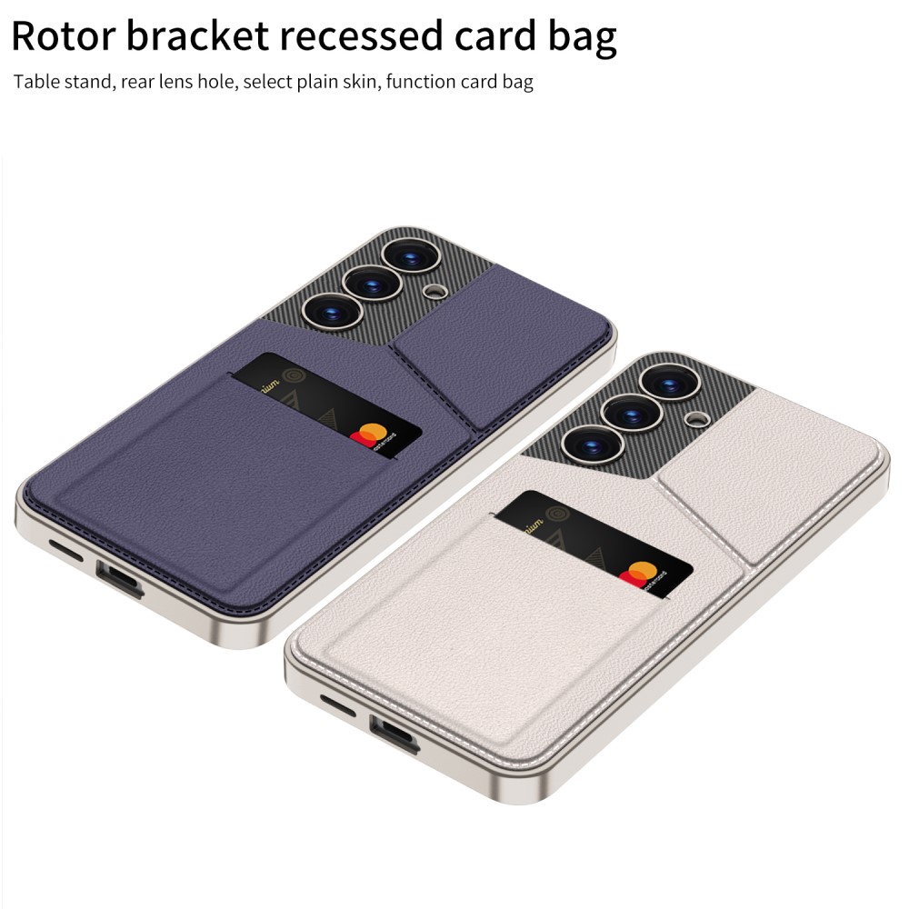GKK GKK Galaxy S25 Skal Kickstand Med Korthållare Titanium Grey