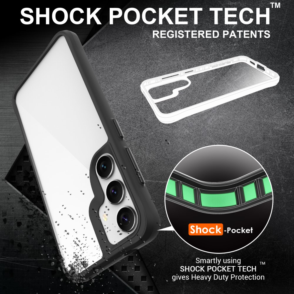  Samsung Galaxy S25 Skal Hybrid Transparent / Svart