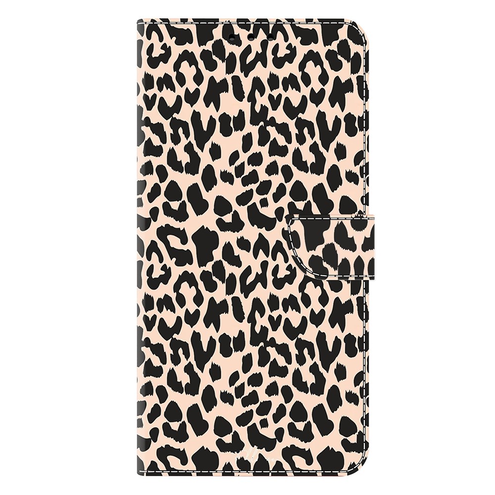  Samsung Galaxy S25 Fodral Läder Leopard Tryck