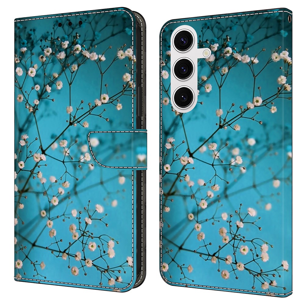  Samsung Galaxy S25 Fodral Läder Peach Blossom