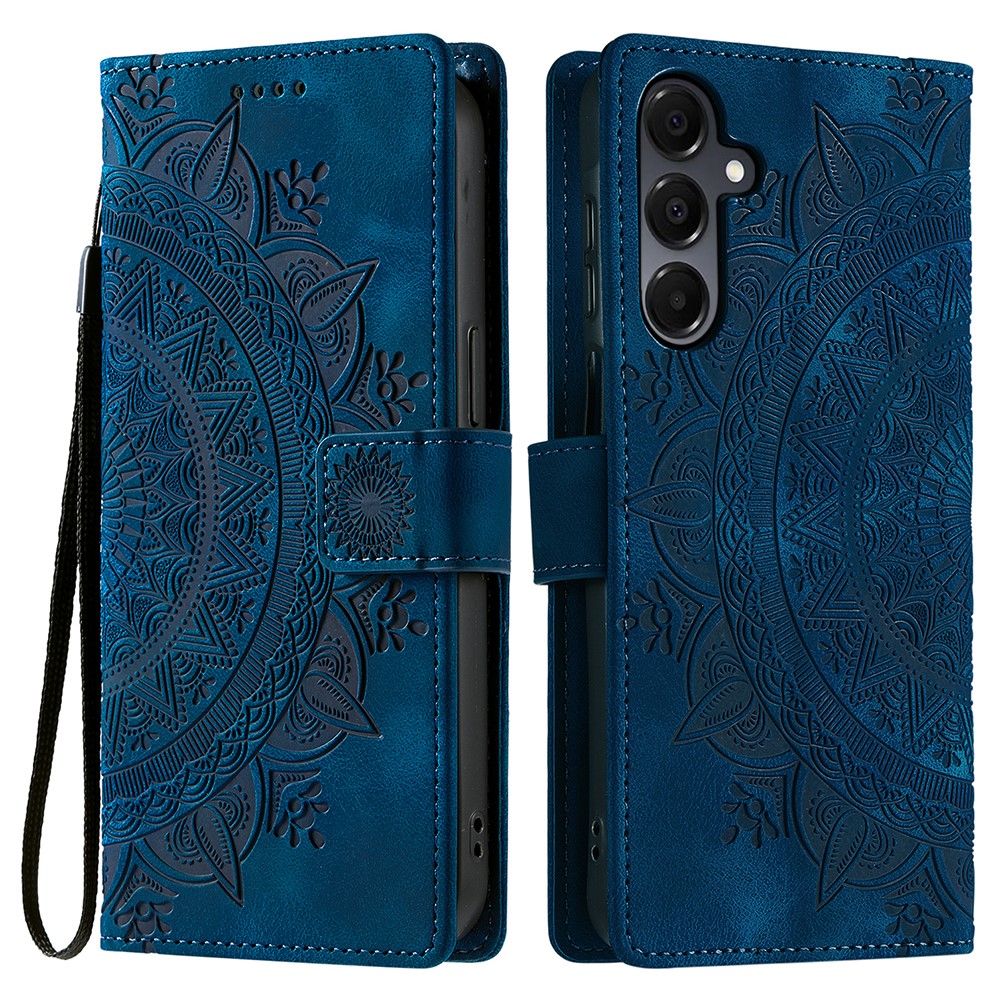  Samsung Galaxy S25 Fodral Mandala Läder Blå