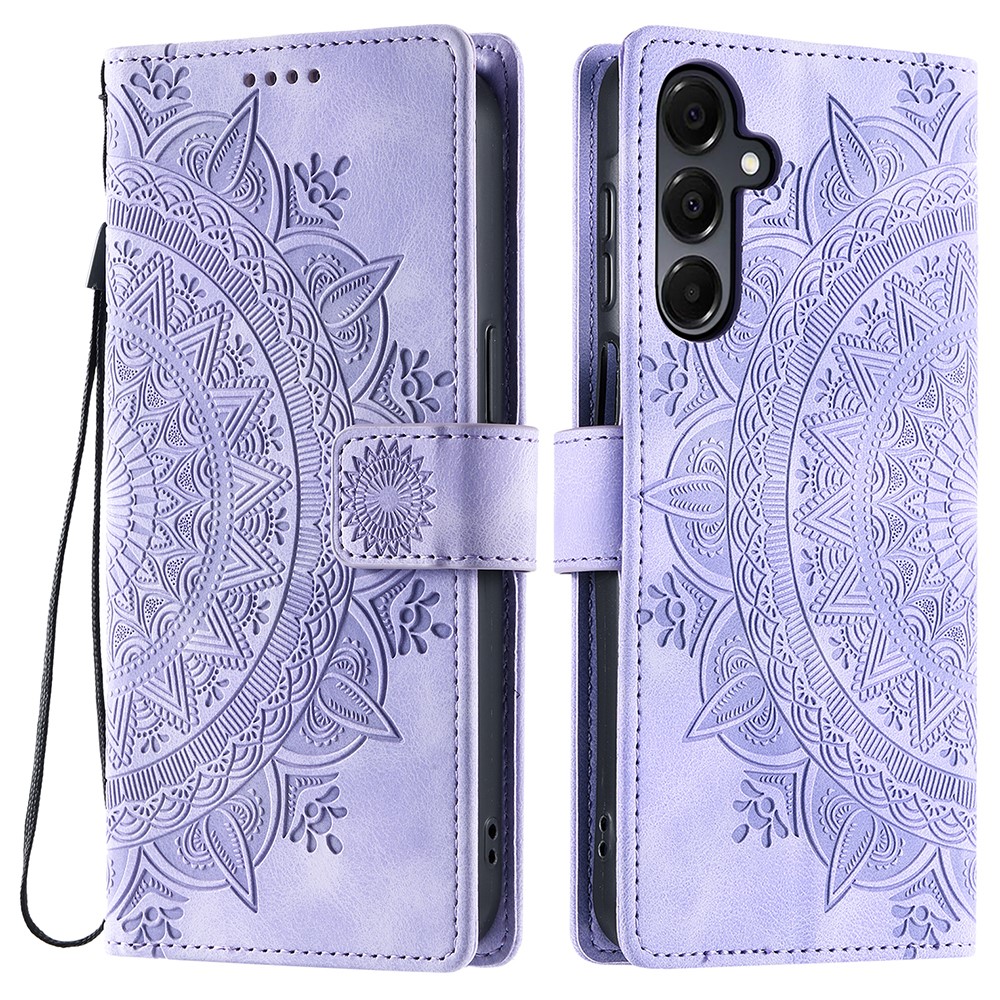  Samsung Galaxy S25 Fodral Mandala Läder Lila