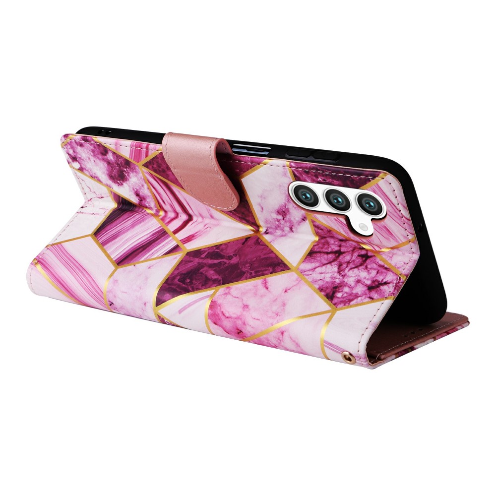 Samsung Galaxy S25 Fodral Läder Marmor Lila