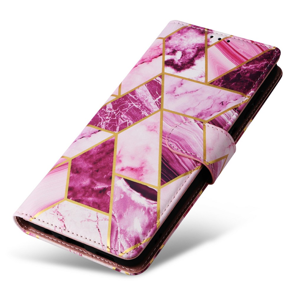  Samsung Galaxy S25 Fodral Läder Marmor Lila