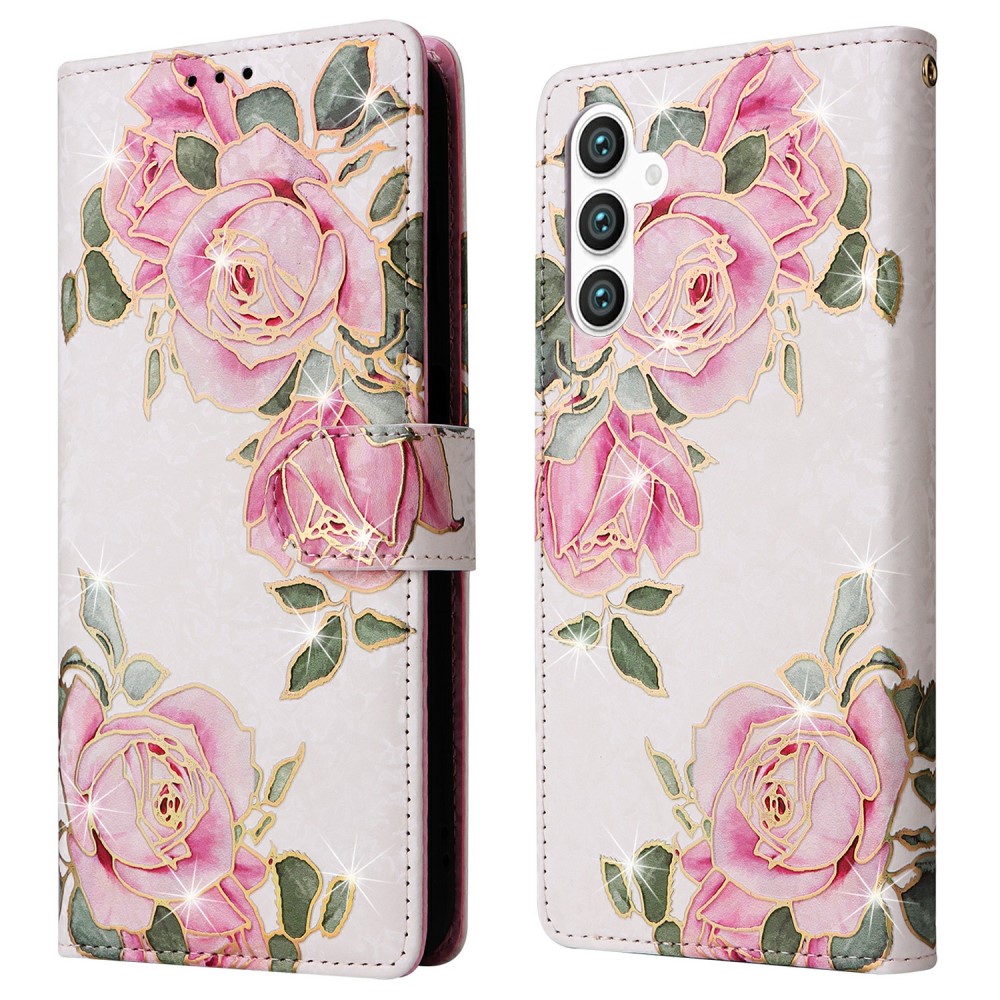  Samsung Galaxy S25 Fodral RFID Rosa Blommor