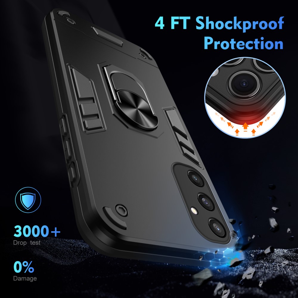  Samsung Galaxy S25 Skal Hybrid Armor Ring Svart